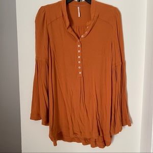 Free People Burnt Orange Blouse